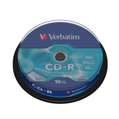���� CD-R 10 ��. Verbatim 700��, 80 ���., 52x,  Cake Box, DL (43437)*
