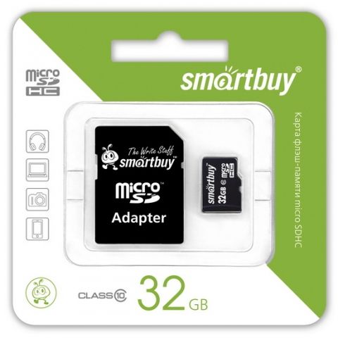 ����� ������ microSDHC,32��, SmartBuy (SB32GBSDCL10-01), ����� 10 ����� ������������,