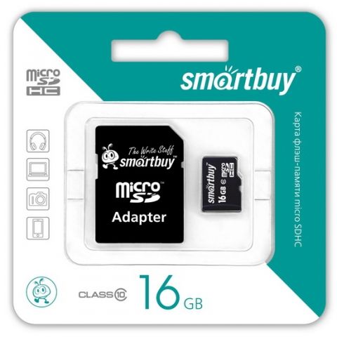 ����� ������ microSDHC,16��, SmartBuy (SB16GBSDCL10-01), ����� 10 ����� ������������,*